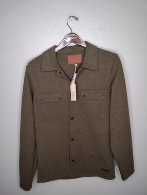 NWT Civil Society Bennett Work Shirt Jacket Small Green Snap Collar Shacket C